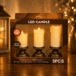 Gifts Byte Realistic Flame LED Candles with Stand for Decoration Set of 3 - Image 3
