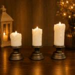 Gifts Byte Realistic Flame LED Candles with Stand for Decoration Set of 3 - Image 2