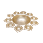 Gifts Byte Golden Multi-Diya Pooja Thali - Image 2