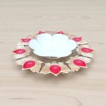 Gifts Byte Red Leaf & White Lotus Pooja Thali