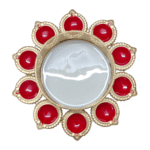 Gifts Byte Decorative Golden Metal Candle Holder with Red Diya Design - Image 3