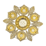 Golden Leaf Motif Pooja Thali - Image 3