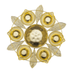 Golden Leaf Motif Pooja Thali - Image 4