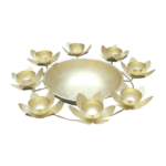 Gifts Byte Golden Lotus Diya Pooja Thali - Image 2