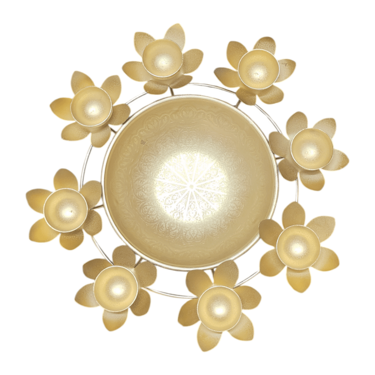 Gifts Byte Golden Lotus Diya Pooja Thali - Image 3