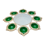 Gifts Byte Green and Gold Decorative Diya Thali - Image 2