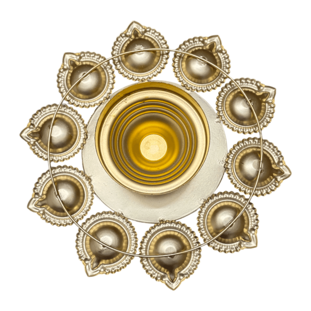 Gifts Byte Green and Gold Decorative Diya Thali - Image 4
