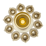 Gifts Byte Green and Gold Decorative Diya Thali - Image 4