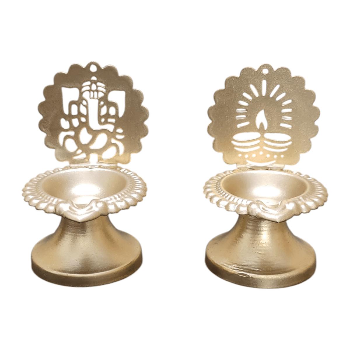 Gifts Byte Golden Decorative Deepak Set (Set of 2) - Image 2