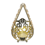 Gifts Byte Crystal Teardrop Lakshmi-Ganesha Tealight Holders (Set of 2) - Image 3