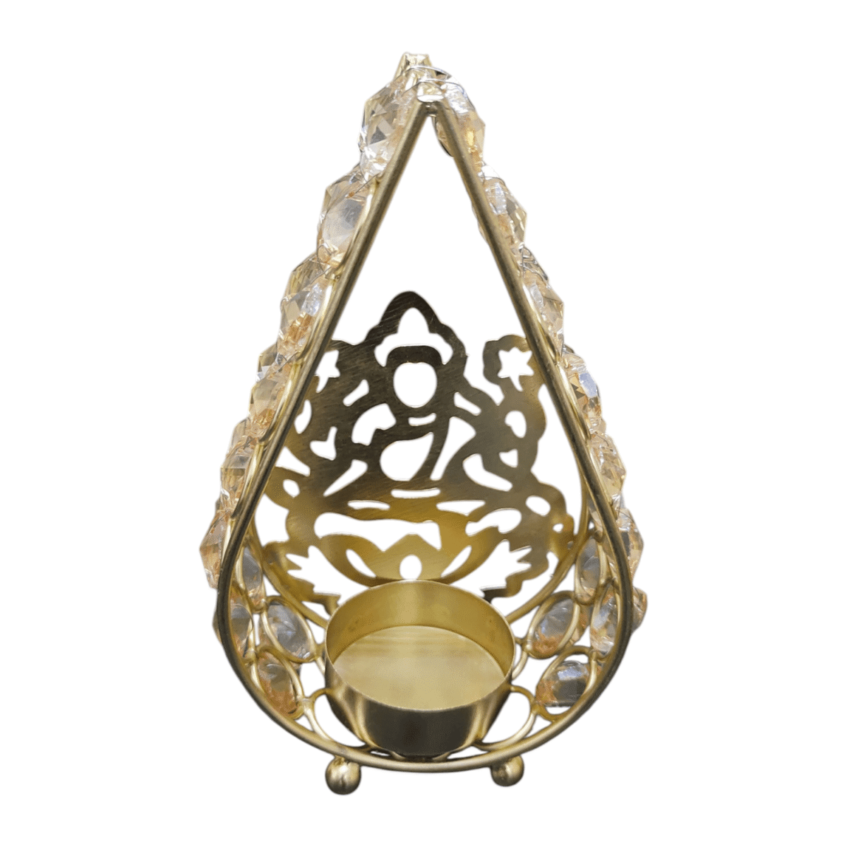 Gifts Byte Crystal Teardrop Lakshmi-Ganesha Tealight Holders (Set of 2) - Image 4