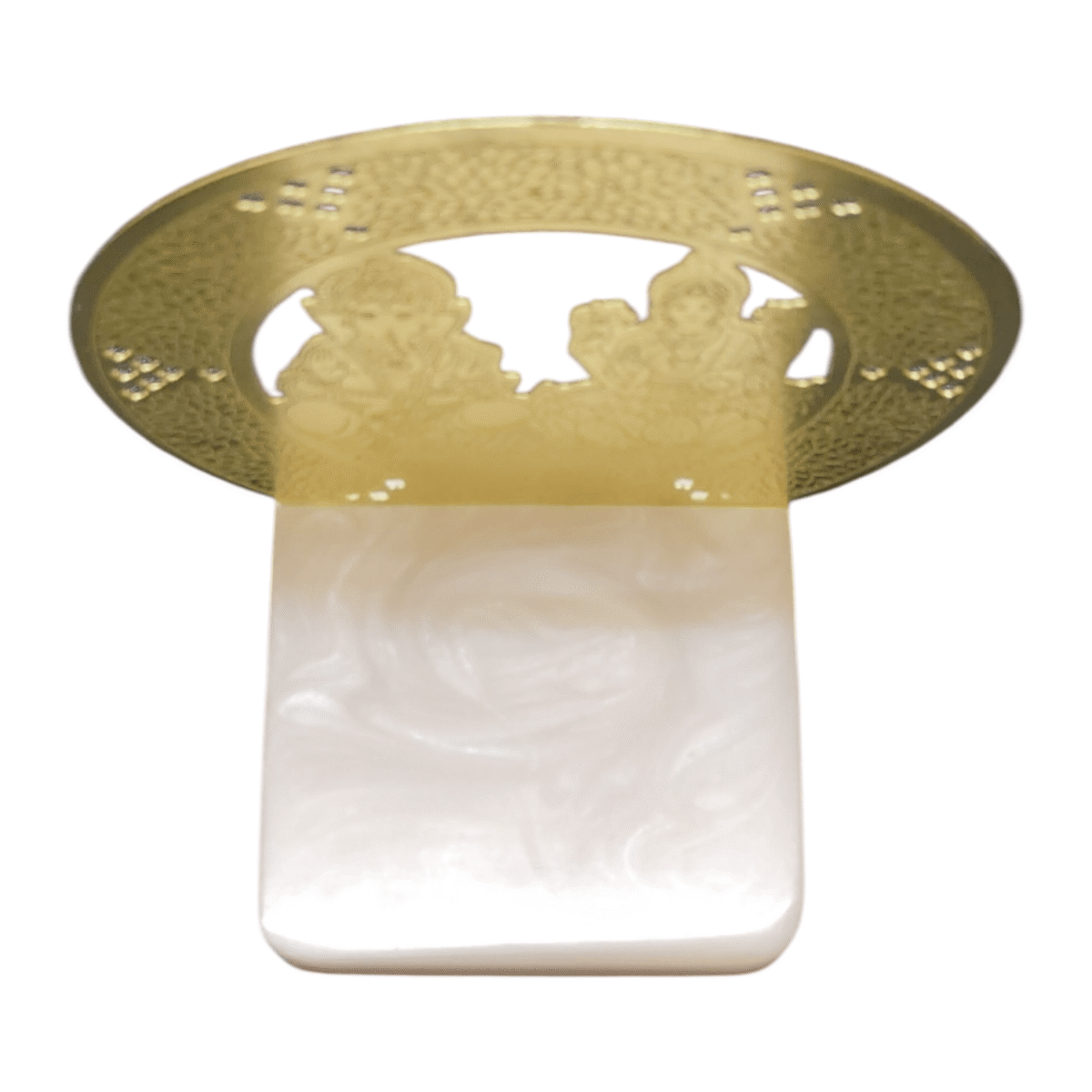 Gifts Byte Lakshmi-Ganesh Metal Chowki with Marble - Image 3