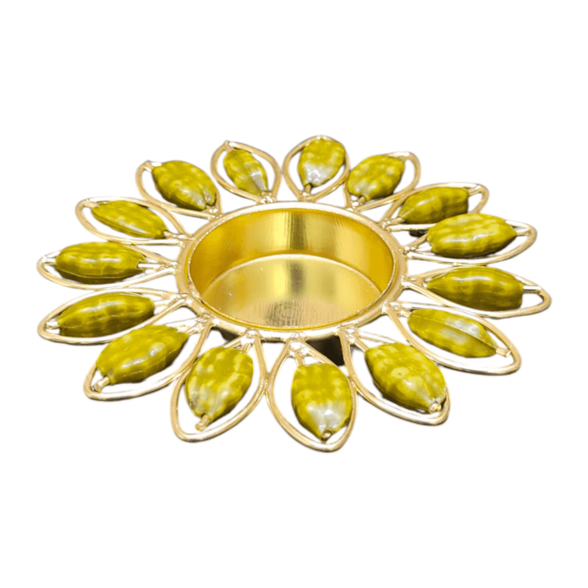 Gifts Byte Green Pearl Floral Tealight Holder - Image 2