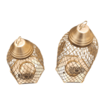 Gifts Byte Golden Mesh Lantern Set (Set of 2) - Image 3