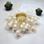 Gifts Byte Pearl-Embellished Lotus Tealight Holder