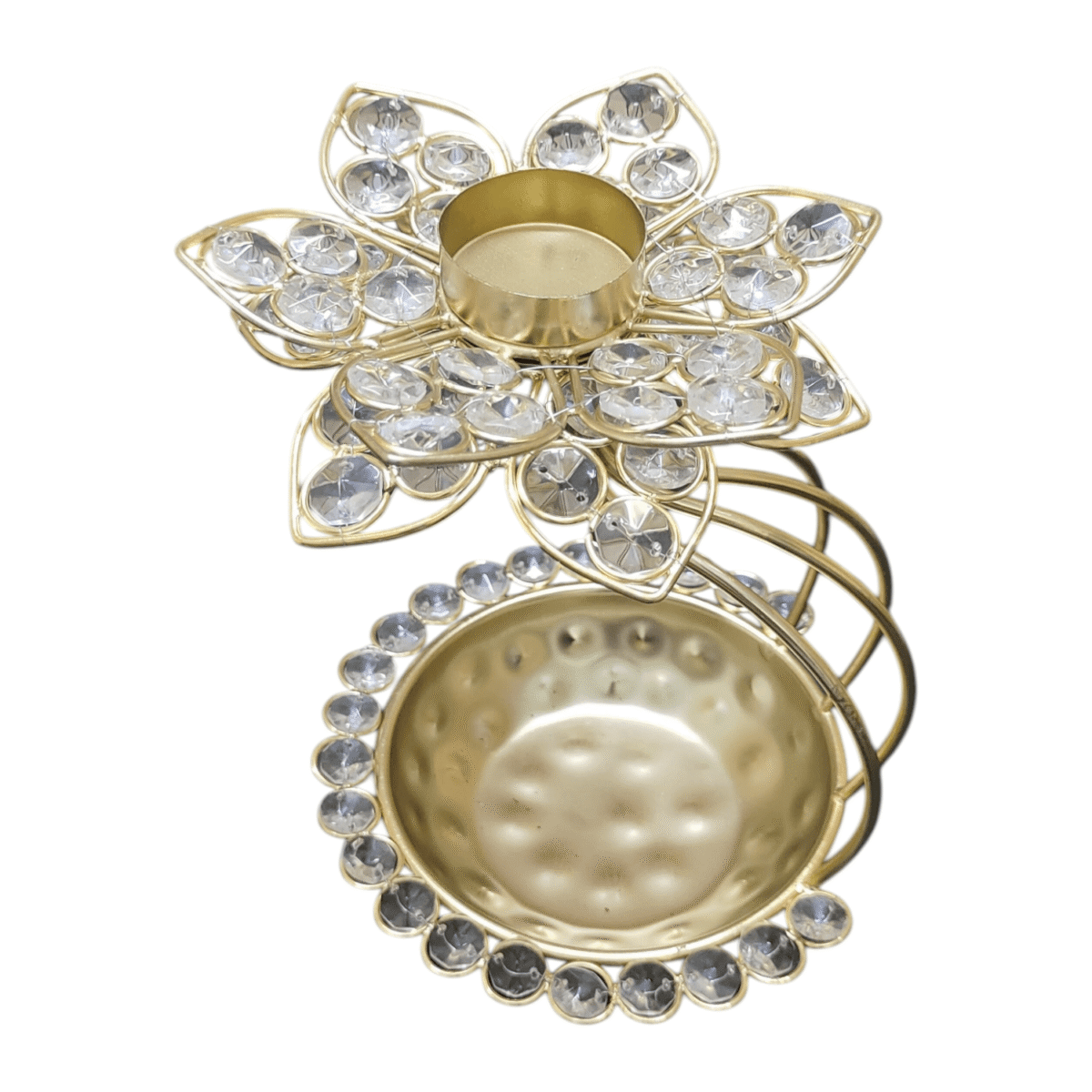 Gifts Byte Dual Crystal Lotus Tealight & Bowl Stand - Image 2