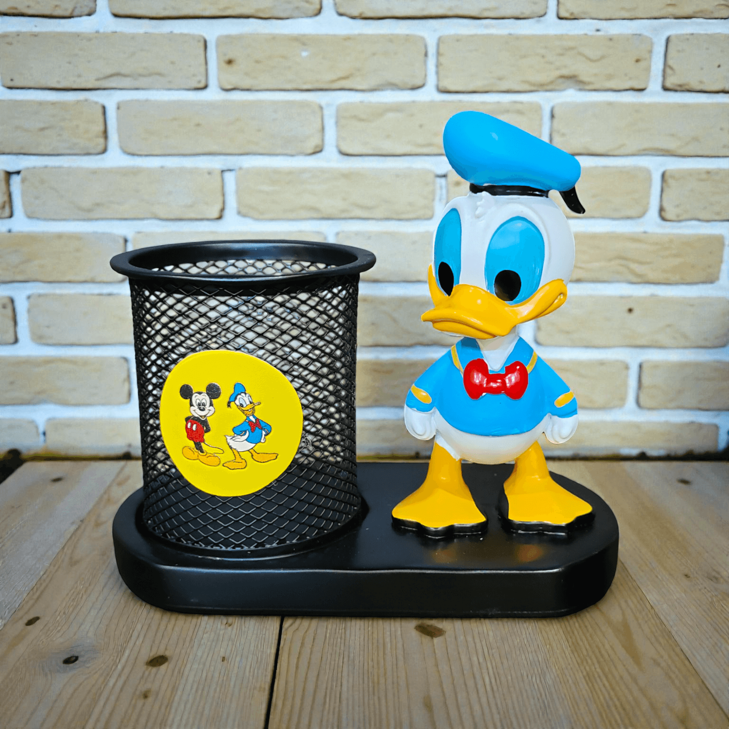 duck-cartoon-desk-v1 DD Cartoon Desk Organizer Pen Stand with Metal Mesh Holder - Image 1