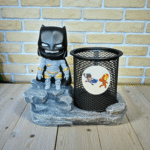 Panther Cartoon Desk Organizer Pen Stand with Metal Mesh Holder