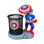 Captain Cartoon Desk Organizer Pen Stand with Metal Mesh Holder - Image 2