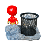 Iron Cartoon Desk Organizer Pen Stand with Metal Mesh Holder - Image 4