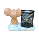 Jerri Cartoon Desk Organizer Pen Stand with Metal Mesh Holder - Image 4