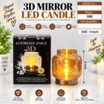 Gifts Byte 3D Mirror LED Candle – 4 Inch Decorative Light - Image 3