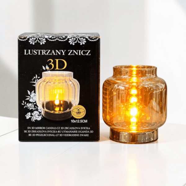 Gifts Byte 3D Mirror LED Candle – 4 Inch Decorative Light