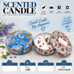 Gifts Byte Scented Decorative Candle Tin – Floral Design, 2×4.5 Inch - Image 3