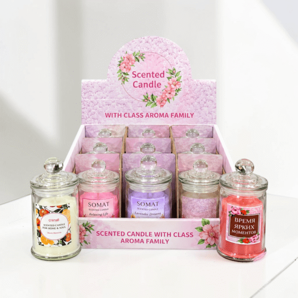Gifts Byte Scented Candle Glass Jar – 4.5 Inch, 12 Pcs Gift Set