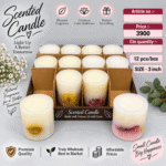 Gifts Byte Scented Pillar Candle with Dried Flower Design for Home Decor & Gifting - Image 3