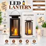 Gifts Byte LED Lantern Decorative Light – 8.5 Inch, Warm LED Candle Effect - Image 3