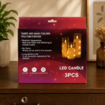 Gifts Byte Elegant LED Flameless Candle Set with Fairy Lights - Set of 3 - Image 4