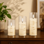 Gifts Byte Elegant LED Flameless Candle Set with Fairy Lights - Set of 3 - Image 2